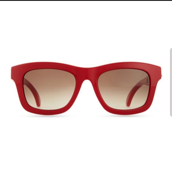 Valentino Rockstud Red Wayfarer Style Sunglasses - Picture 4 of 7